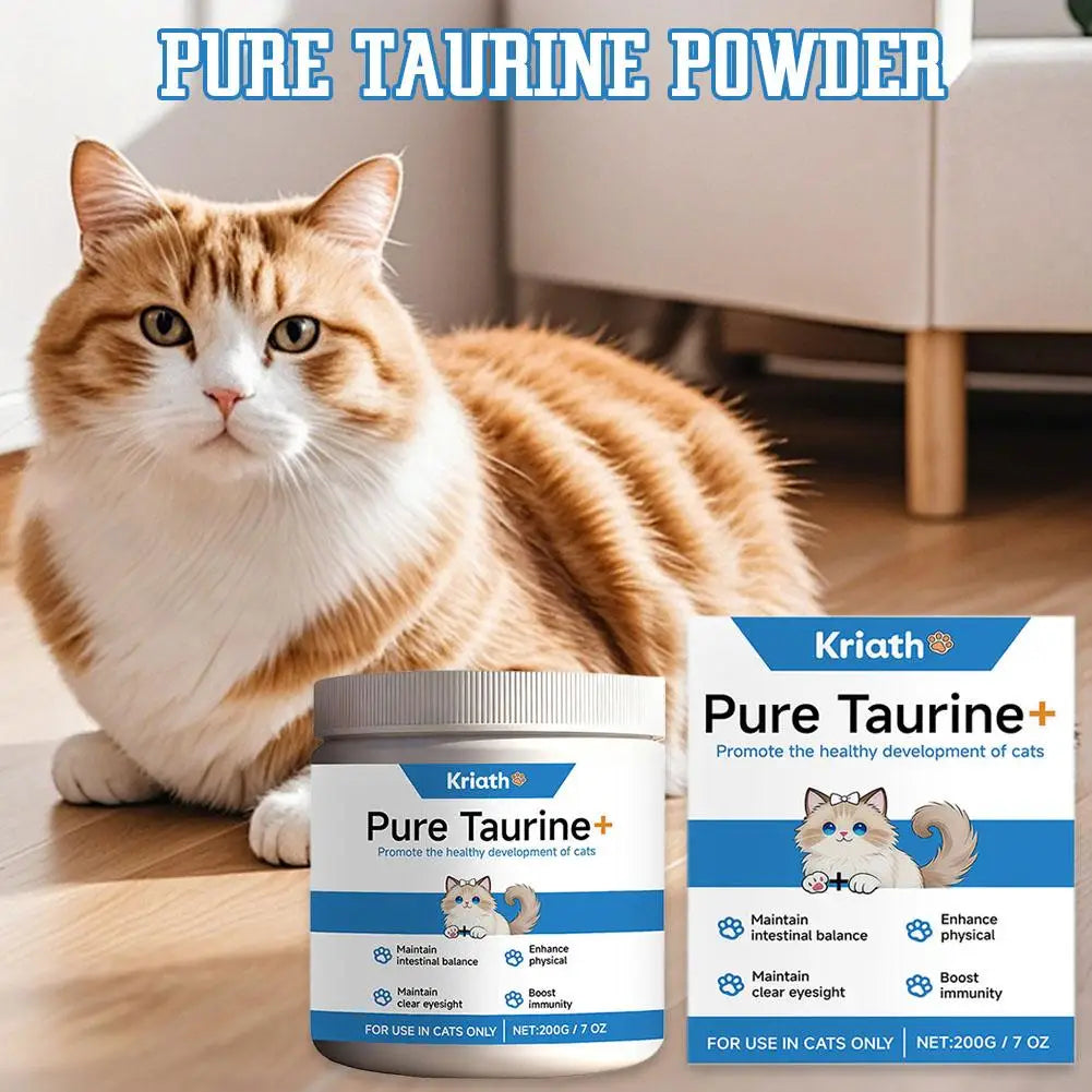 Cat Taurine Powder Support Heart Health Promote Healthy Growth Maintain Visual Function Smooth Hair Kitten Care Nutrition Powder