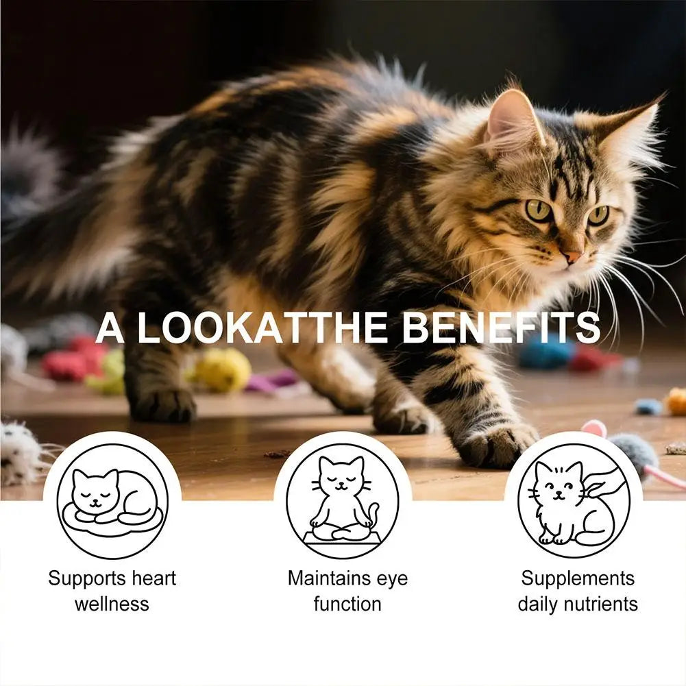 Cat Taurine Powder Support Heart Health Promote Healthy Growth Maintain Visual Function Smooth Hair Kitten Care Nutrition Powder