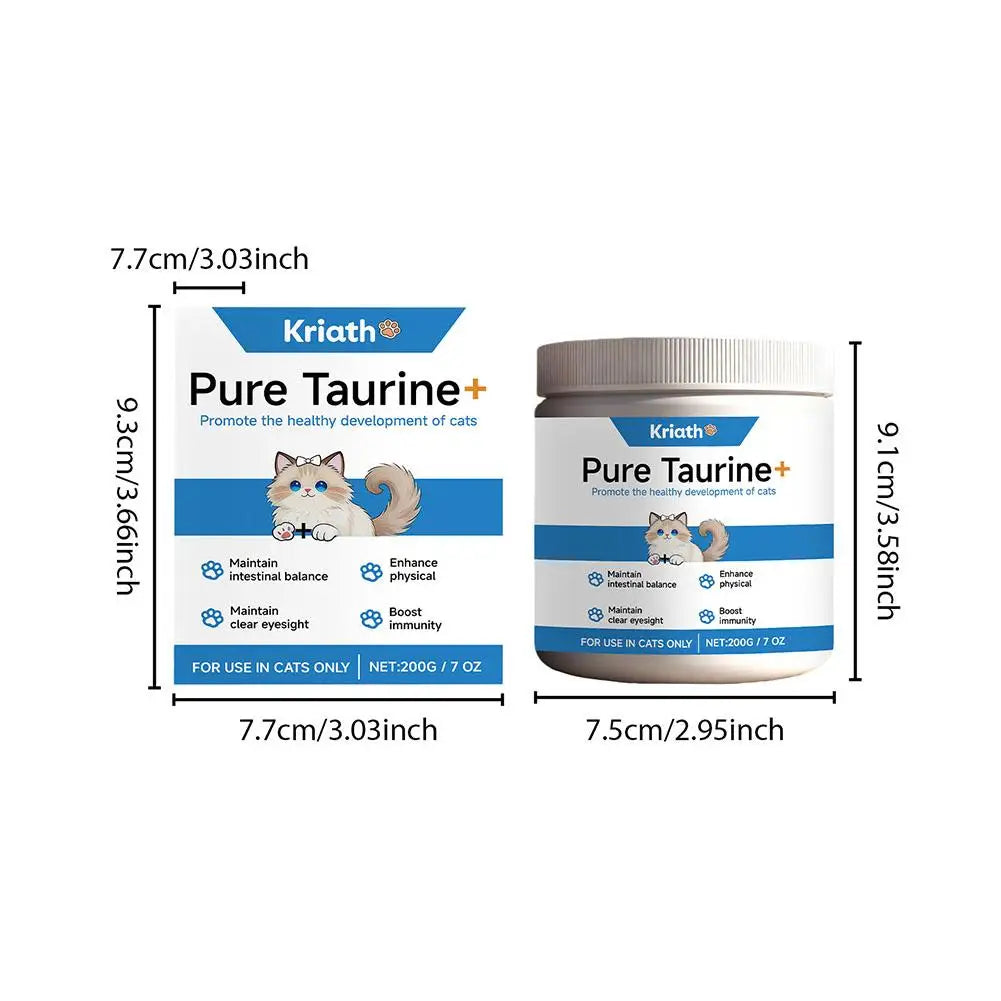 Cat Taurine Powder Support Heart Health Promote Healthy Growth Maintain Visual Function Smooth Hair Kitten Care Nutrition Powder