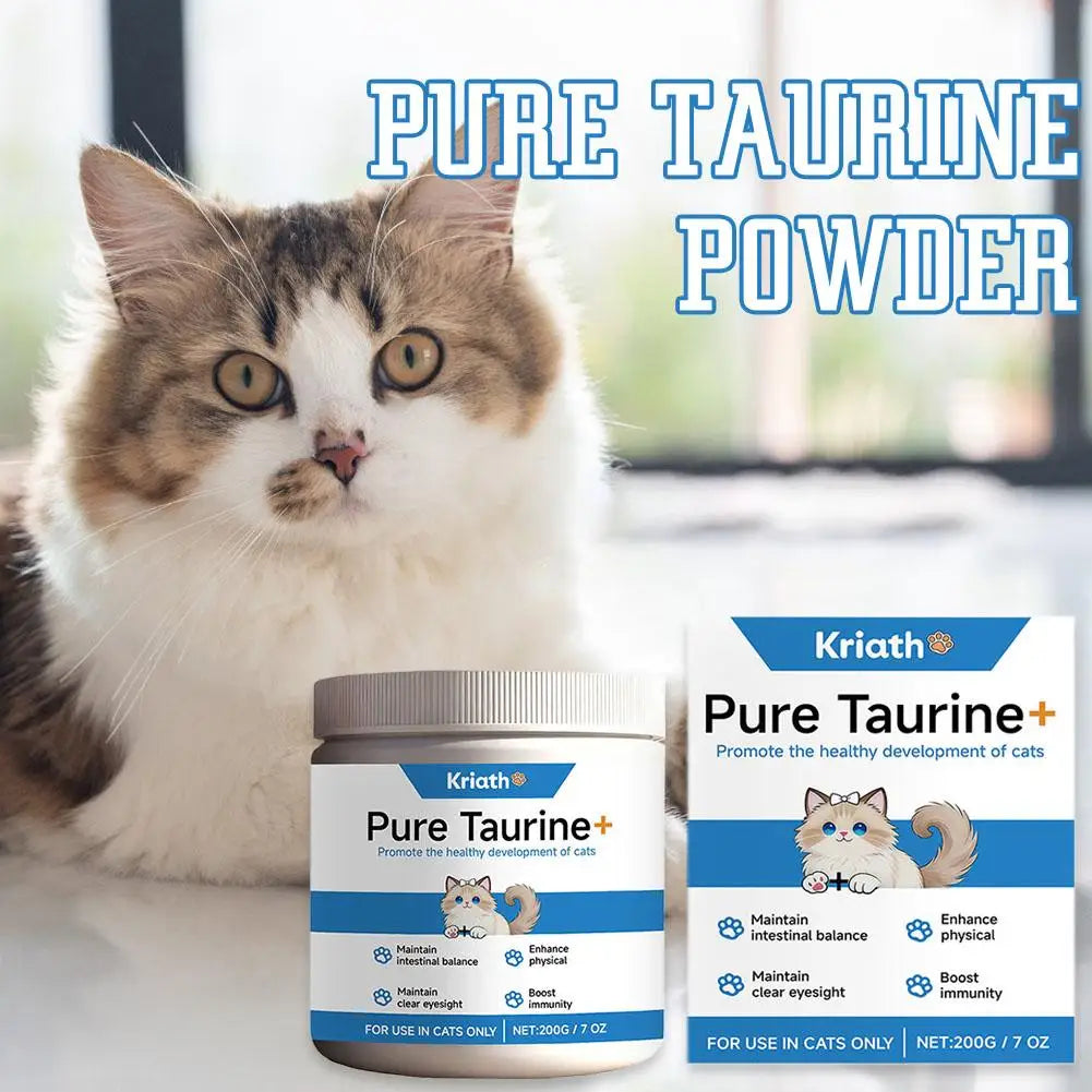 Cat Taurine Powder Support Heart Health Promote Healthy Growth Maintain Visual Function Smooth Hair Kitten Care Nutrition Powder