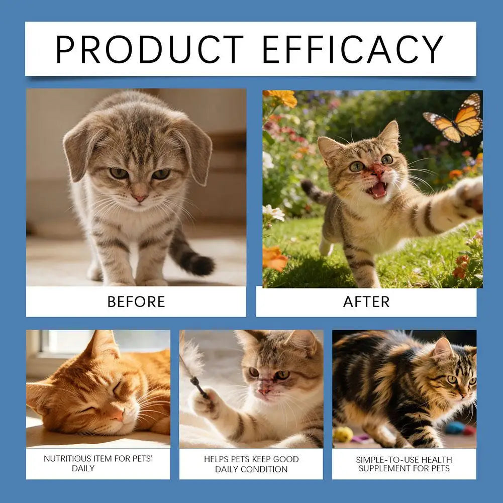 Cat Taurine Powder Support Heart Health Promote Healthy Growth Maintain Visual Function Smooth Hair Kitten Care Nutrition Powder