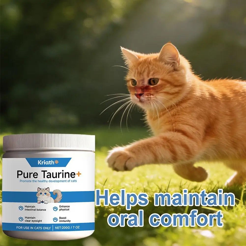 Cat Taurine Powder Support Heart Health Promote Healthy Growth Maintain Visual Function Smooth Hair Kitten Care Nutrition Powder