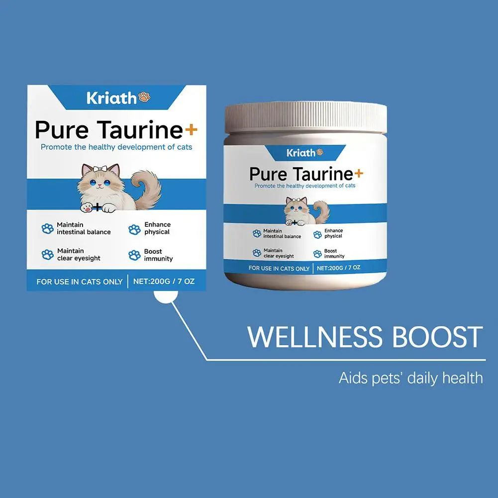 Cat Taurine Powder Support Heart Health Promote Healthy Growth Maintain Visual Function Smooth Hair Kitten Care Nutrition Powder